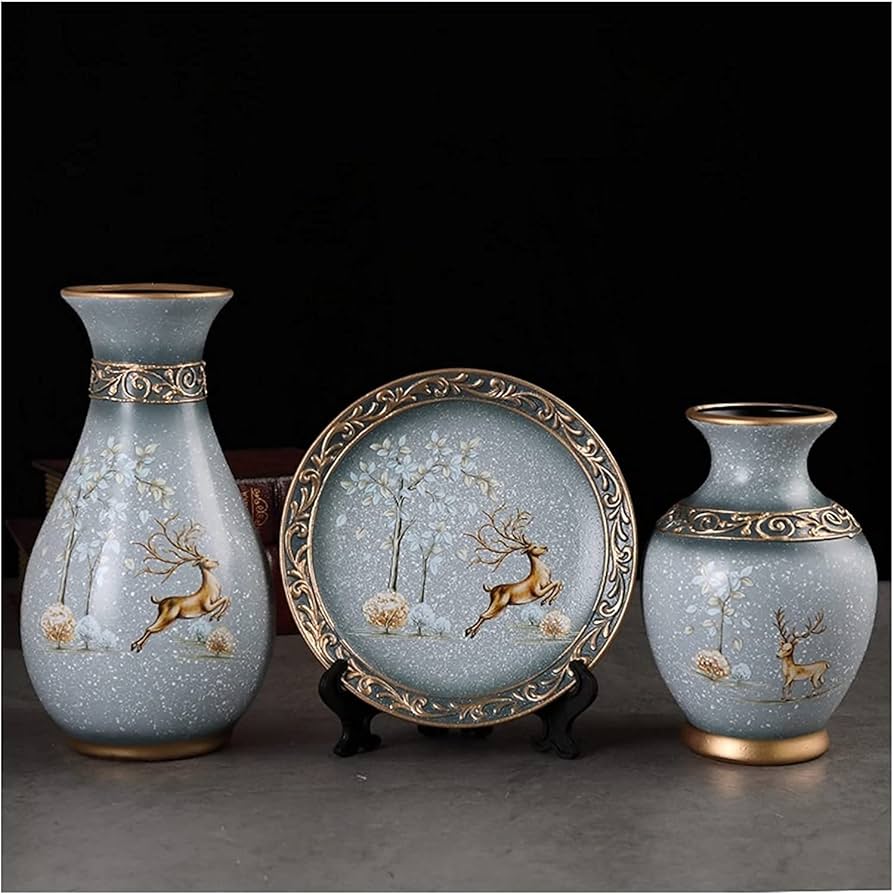 中国花瓶セット Amazon.co.jp: 中国陶磁器3ピース/セット セラミック花瓶 3D