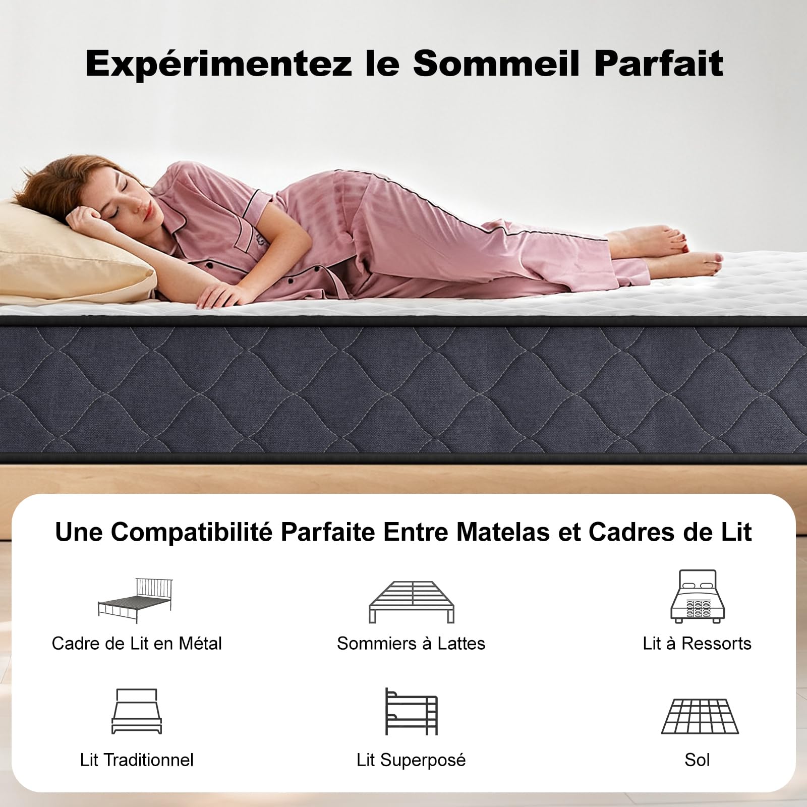DEWINNER Matelas 140x190 | Matelas en Mousse à Mémoire de Forme | Epaisseur 22CM | Confort Ferme | Matelas 2 Personnes | CertiPUR-US & Oeko-TEX | Respirant, Anti-acariens | Dormez l’Esprit Tranquille
