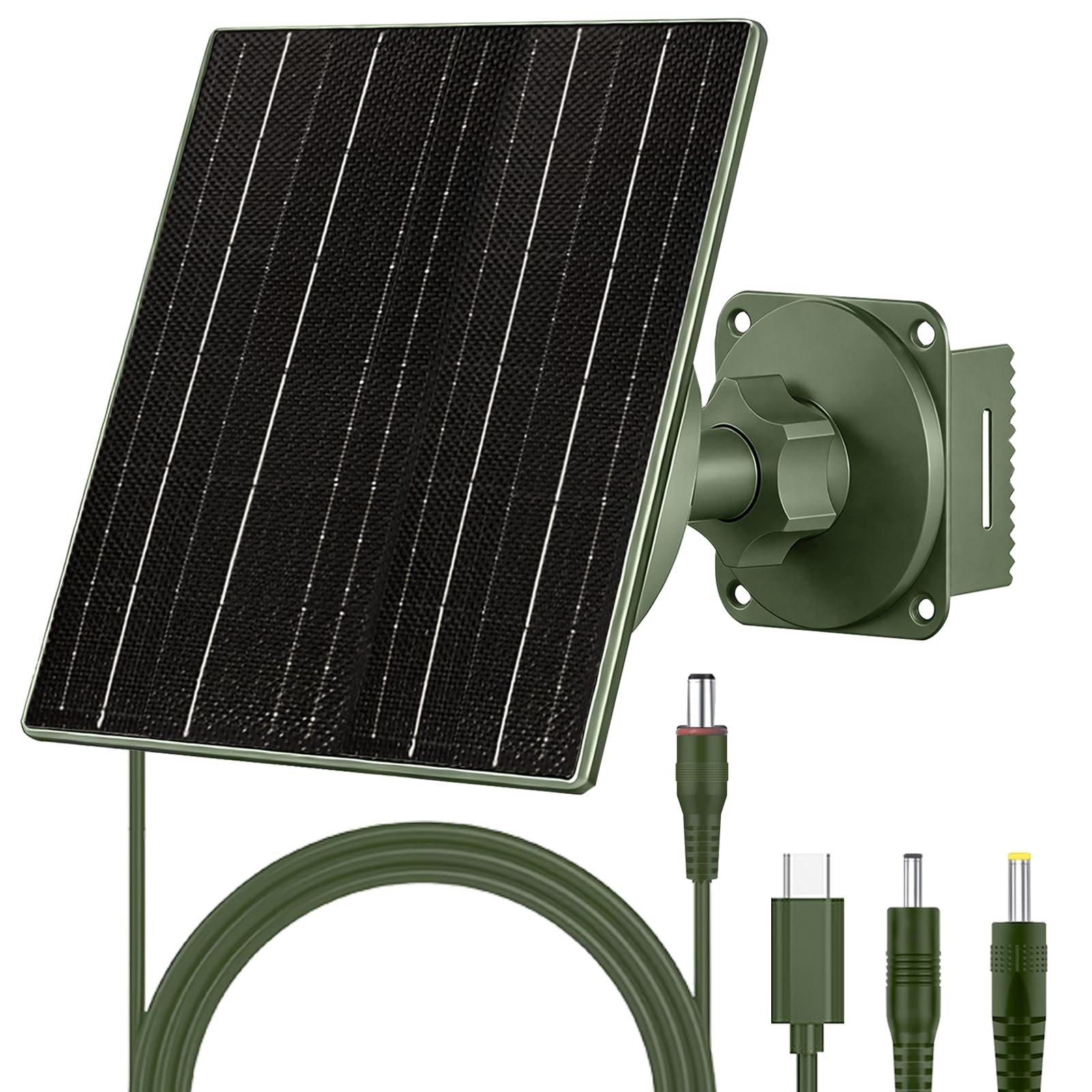 FUTUREZEN Pannello solare da 10 W per fotocamere trail, caricabatterie solare DC e USB-C con batteria da 10400 mAh, uscita regolabile 6 V/12 V, impermeabile IP66, cavo da 3 m