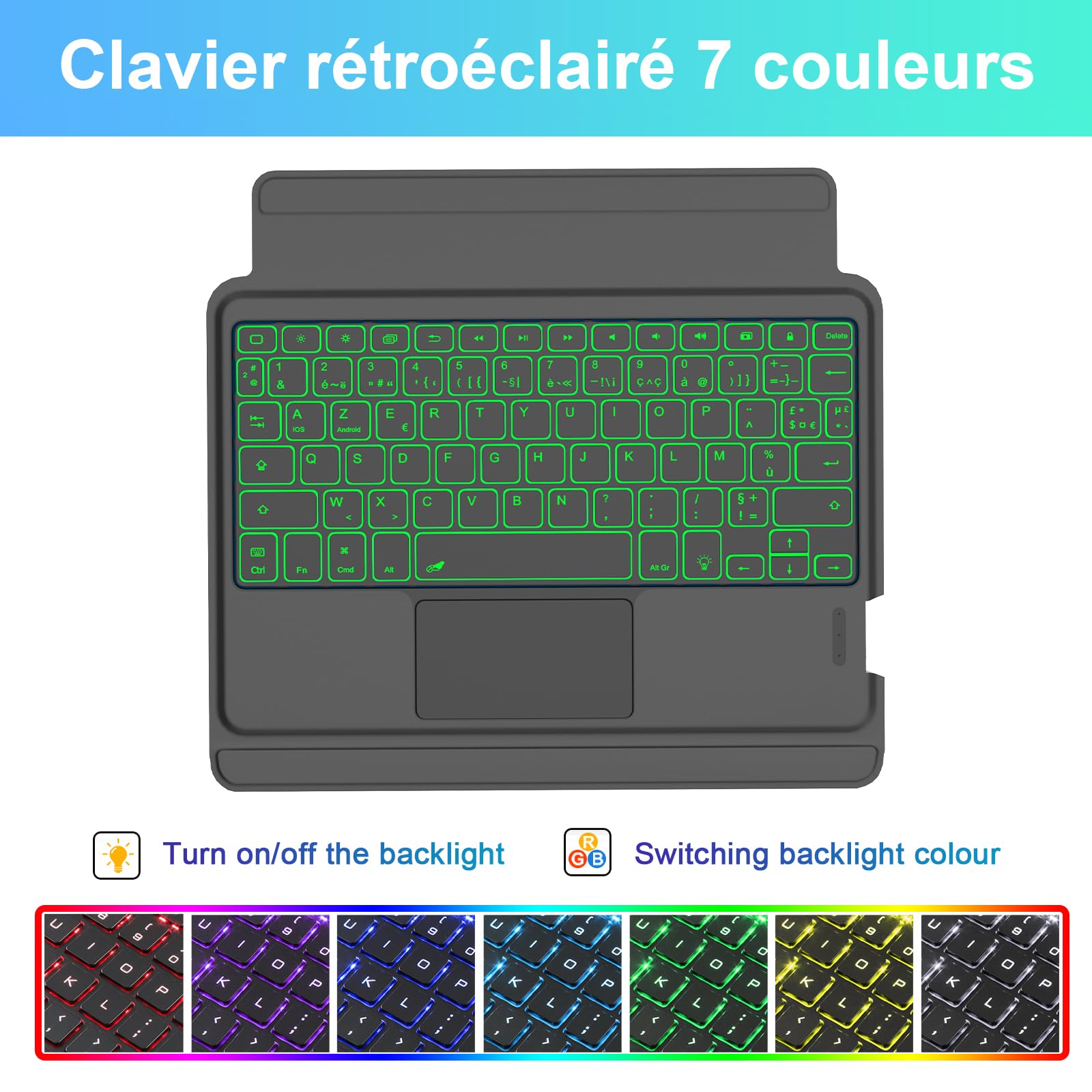 SENGBIRCH Coque Clavier pour iPad A16 11/10ème Gén(11" 2025/10.9" 2022)