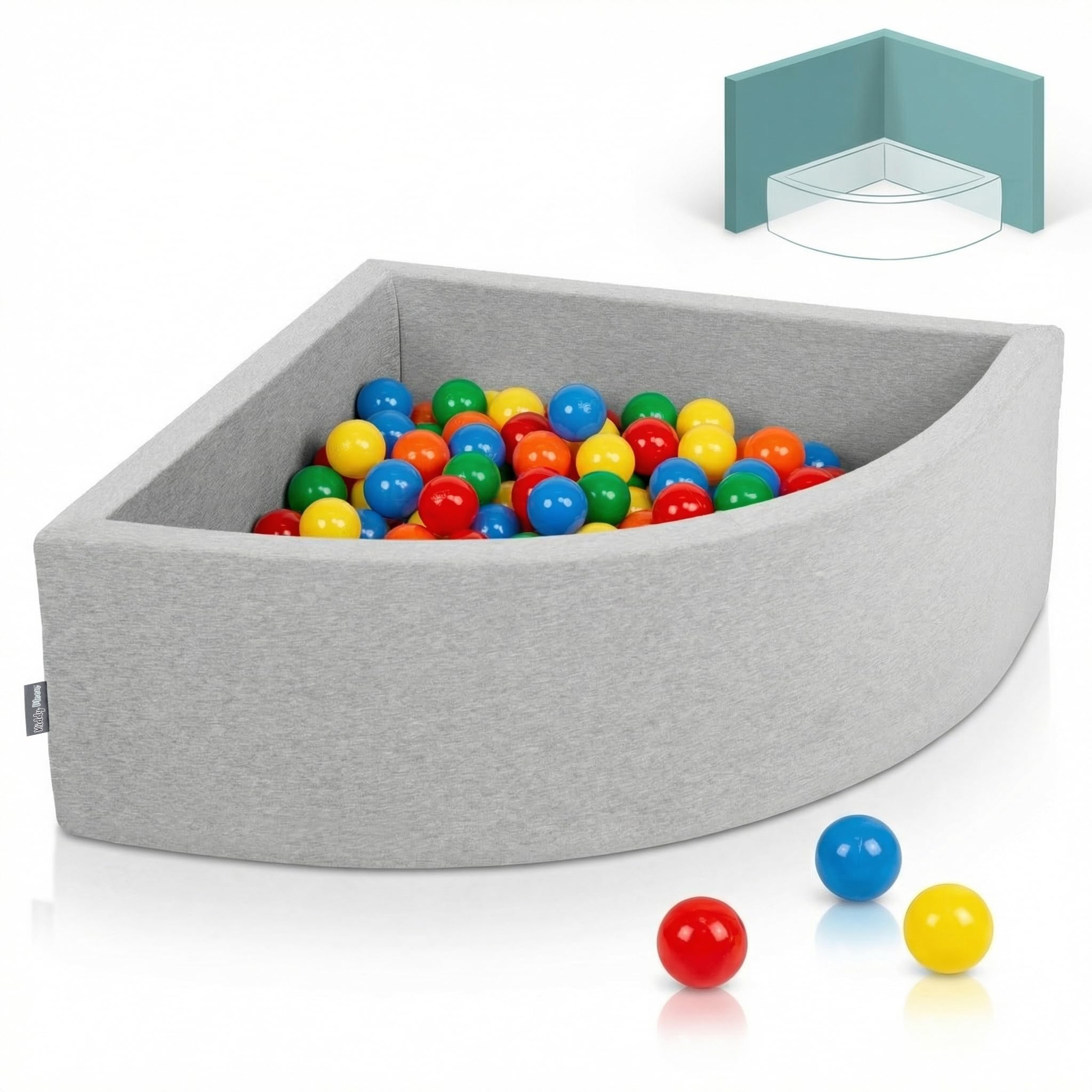 KiddyMoon Piscina di Palline Colorate ∅7Cm per Bambini Quarto Angolare