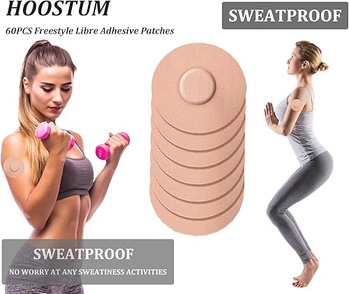 Miniatura 5 de Paquete de 60 fundas de sensor impermeables y resistentes al sudor para Libre 123Pro, parches adhesivos para sensor de estilo libre, cinta de