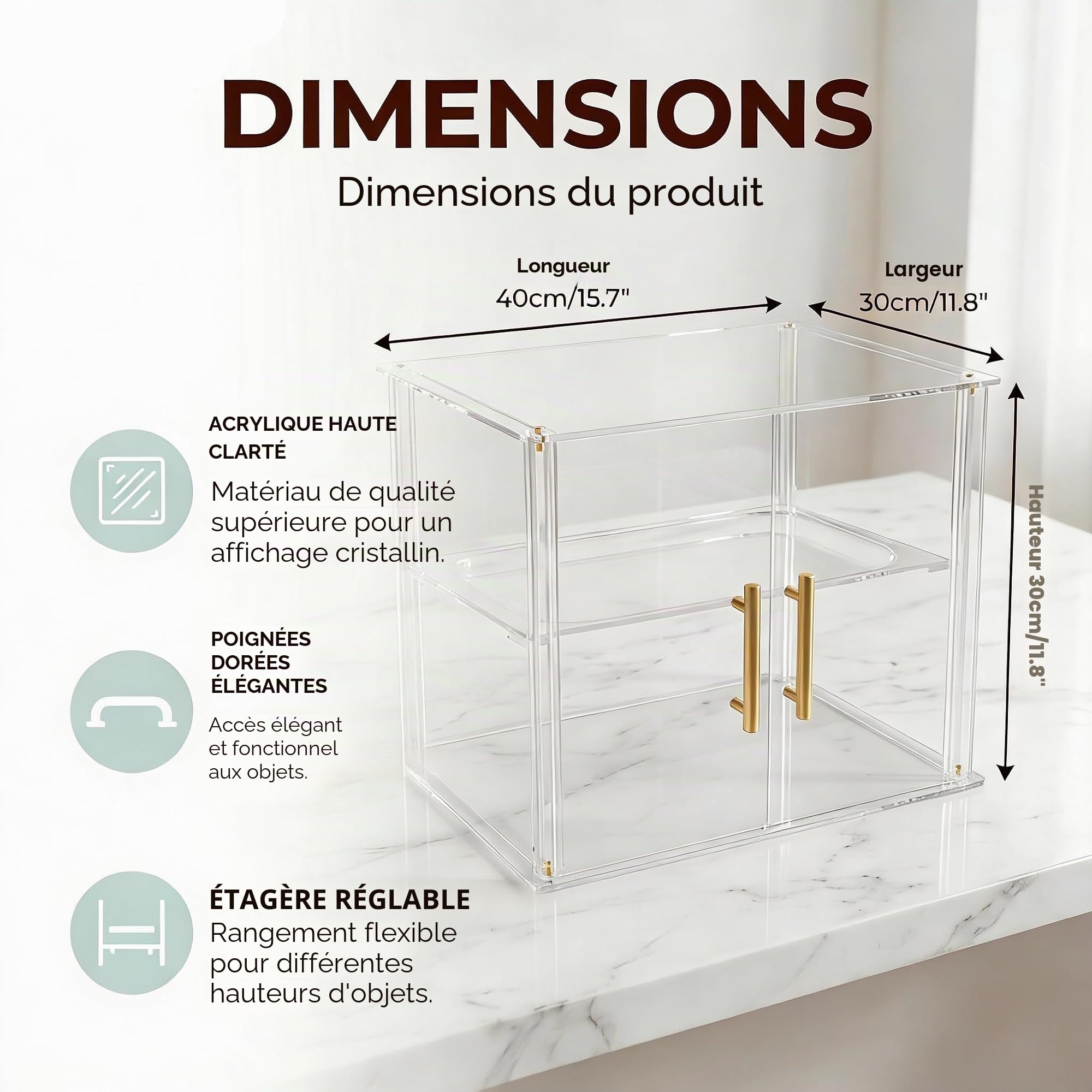 Vitrine de boulangerie à 2 niveaux avec porte magnétique, vitrine en acrylique transparent pour comptoir de cuisine, présentoir à pâtisserie, garde au frais pour beignets, bagels, gâteaux