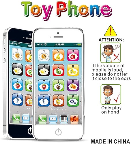 Miniatura 2 de Juguete de teléfono móvil para niños pequeños, juguete de aprendizaje educativo para teléfono celular, divertido para niños, bebé, niños, negro