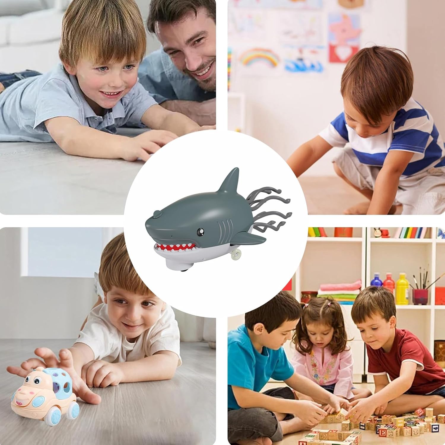 Genérico Interactive Shark Toy,Doll with Light and Anti-Jam Spray - Animal Relaxing Toy | for Boys and Girls Family Indoor Use Kindergarten Home Birthday And
