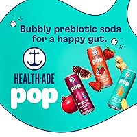 Vista 2 de Health-Ade Soda pop refresco prebiótico apoya la salud intestinal rica en fibra agua seltzer con jugo de fruta real sin edulcorantes artificiales