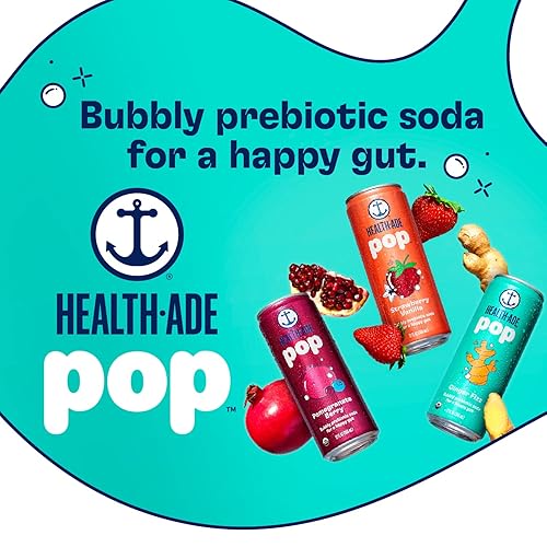 Miniatura 2 de Health-Ade Soda pop refresco prebiótico apoya la salud intestinal rica en fibra agua seltzer con jugo de fruta real sin edulcorantes artificiales