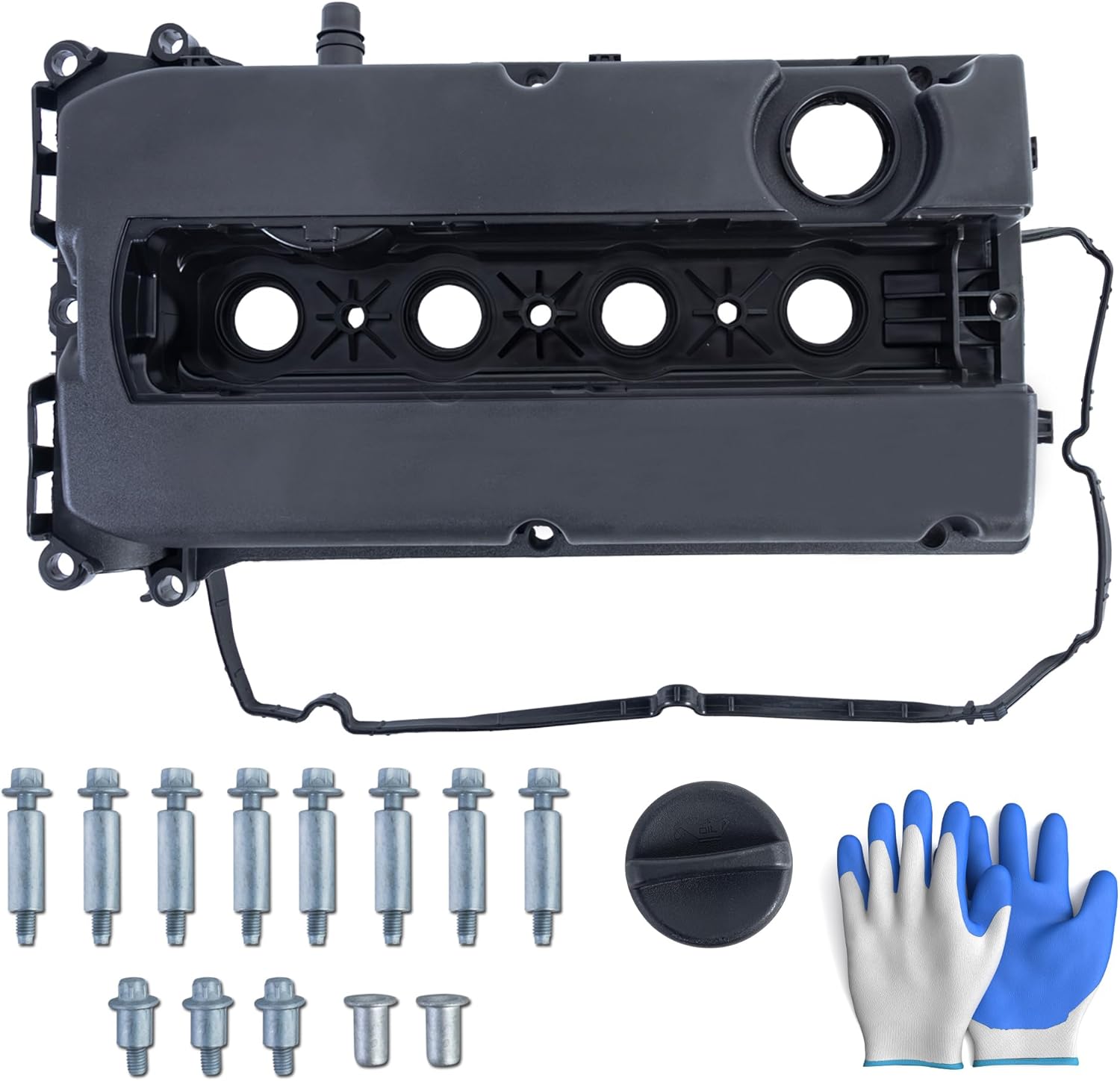 Engine Valve Cover 55564395 Compatible with Chevy Cruze 2010-2016 Sonic 2012-2018 Trax 2013-2020 Aveo 2009-2011 Aveo5 2009-2011 L4 1.6L 1.8L 55558673 w/Bolts & Caps