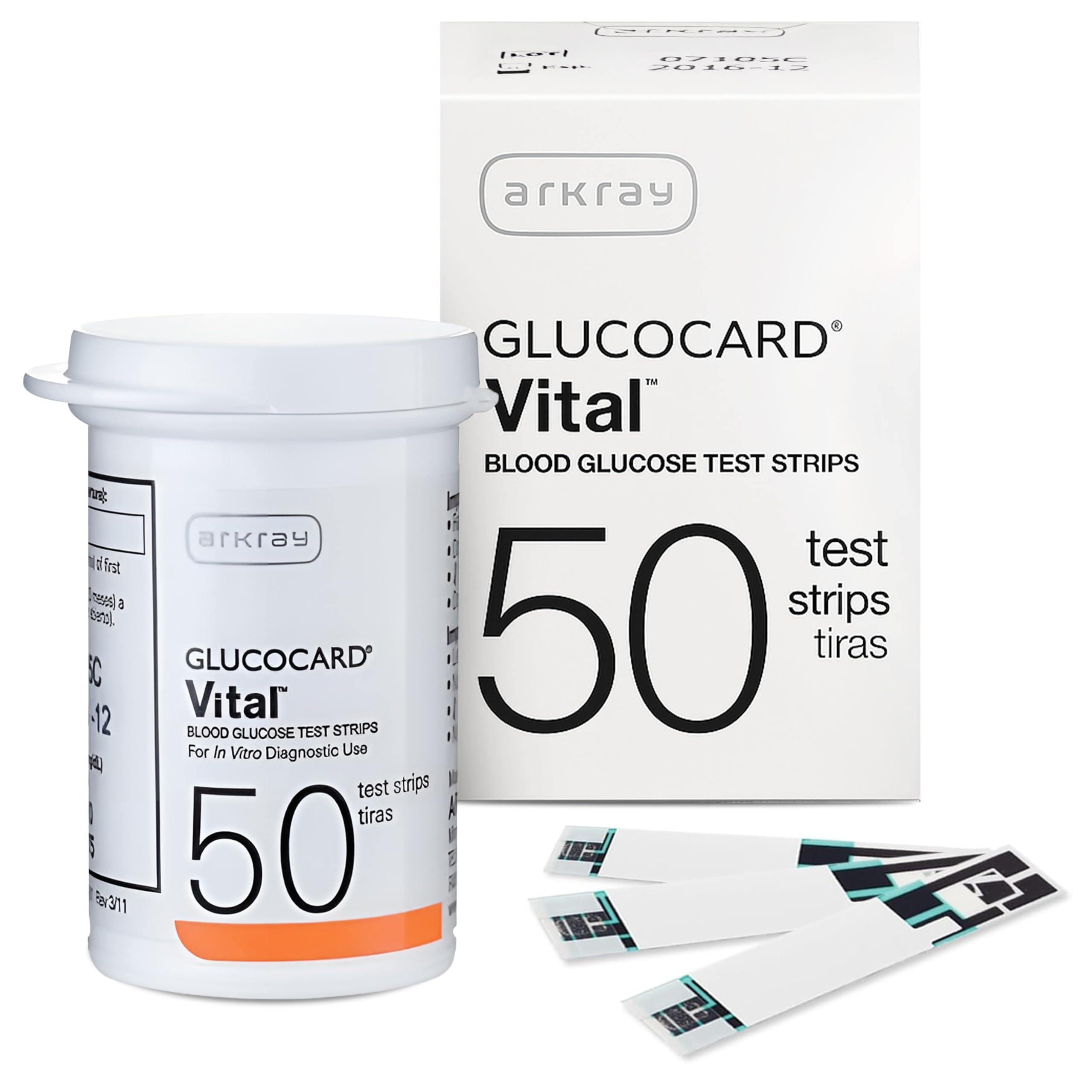 ARKRAY GLUCOCARD Vital Blood Glucose Test Strips – No Coding Required, Fast 7-Second Results, 0.5 Microliter Sample Size – Compatible with GLUCOCARD Vital Blood Glucose Meter, 50 Count