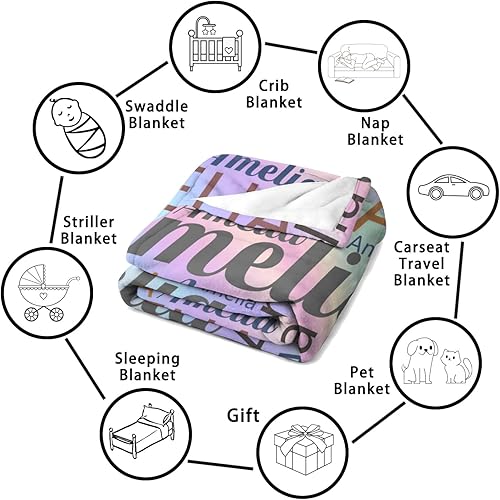 Miniatura 5 de Manta personalizada para niños y adultos con nombre, manta de bebé personalizada para niños y niñas, manta personalizada con nombre, 30 x 40 pulgadas