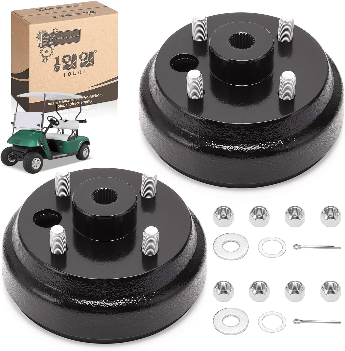10L0L Golf Cart Brake Drum/Hub Assembly (Electric) for EZGO TXT Replaces OEM# 19186G1P