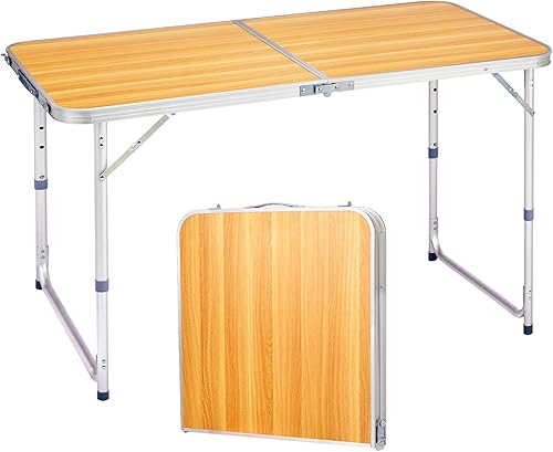 Vista 24 de Outvita Mesa de camping plegable portátil de 2.3 pies, mesa de picnic impermeable al aire libre, maleta ligera de aluminio, mesa plegable