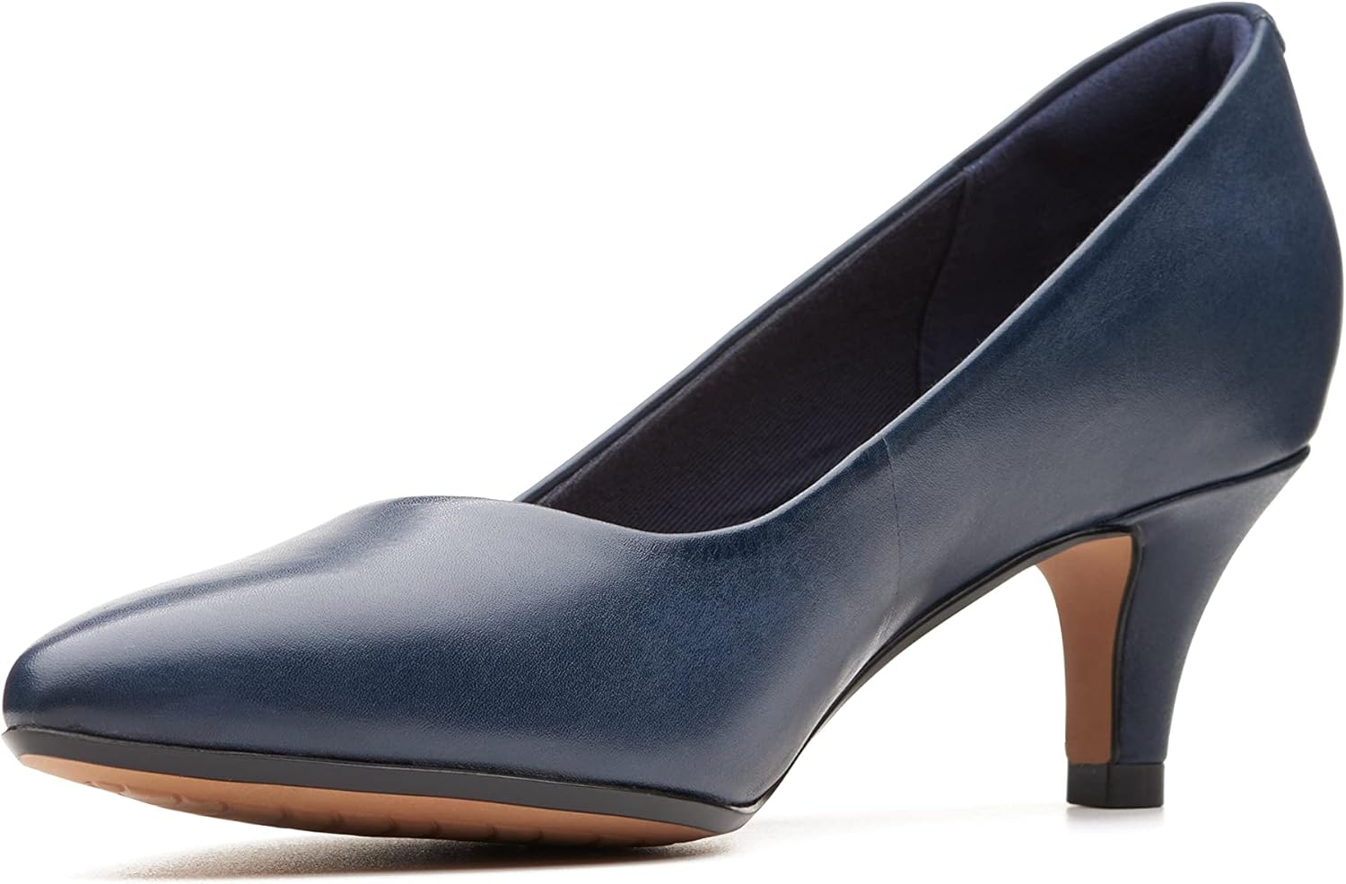 CLARKS Linvale Jerica Womens Pointed Leather Court Shoes 5 D (M) UK/ 7.5 B(M) US Navy