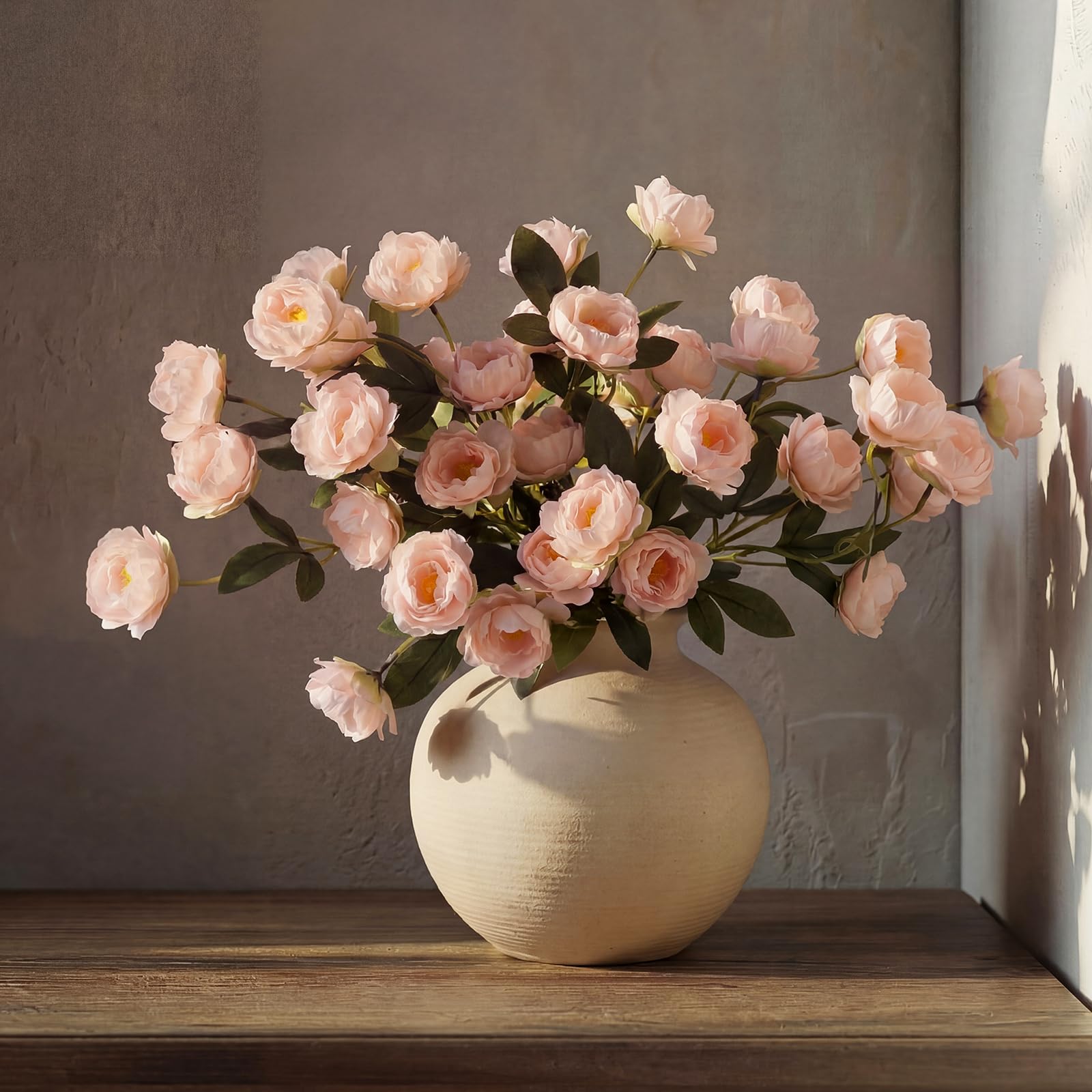 Craftsatin 6 Pcs 32 Inch Large Pink Artificial Peonies