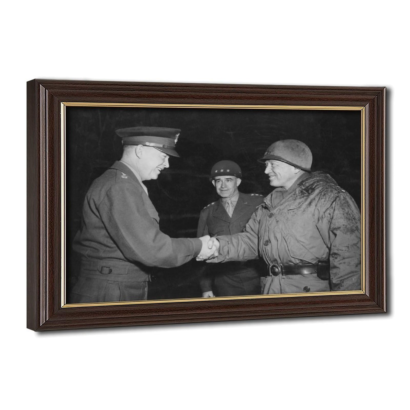 Affiche Bastogne Eisenhower Patton Bradley cadre suspendu 61cm - 8