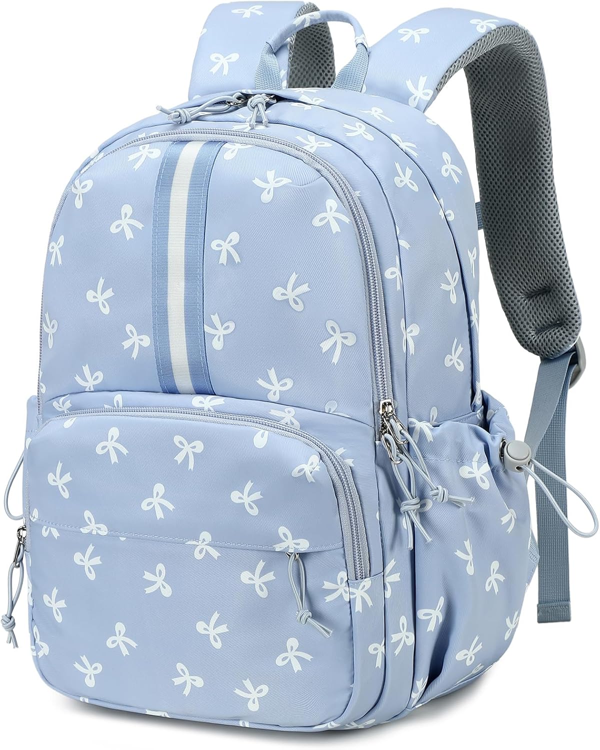 LOIDOU 15" Kids Backpack for Girls 5-8, Dual-Layer Bow Tie Cute Preschool Backpack for kids, Waterproof School Bookbag with Reflective Strip, Ideal Gifts for Birthday, Children's Day, Christmas etc.