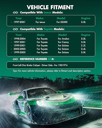 Miniatura 3 de SCITOO Pinza de freno delantera izquierda con soporte 19B1974 compatible con Lexus para ES300 1999-2001, para Toyota para Avalon 1998-2004, para