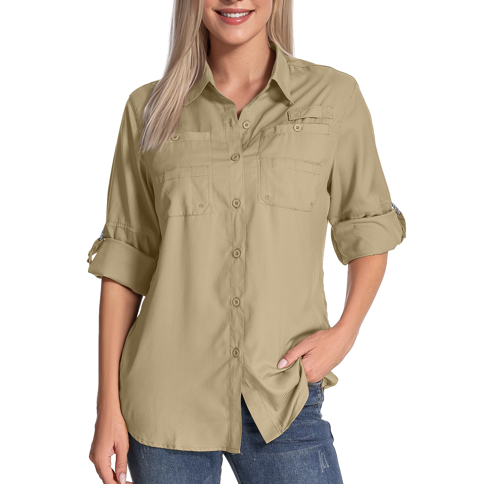 Nayjury Women's UPF 50+ Sun Protection Long Sleeve Shirt - Hiking & Fishing Outdoor Gear
