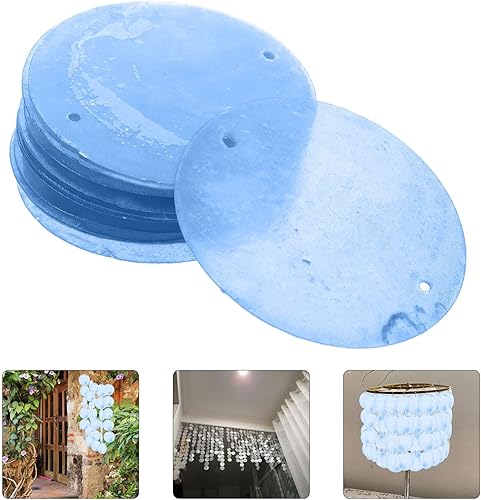 Miniatura 44 de GLEAVI Cowrie Shells 100pcs Round Shells Pieces Round Natural Capiz with 2 Hole, Polished Slice Accessory Capiz Pearl Coin Beads Charms for Jewelry