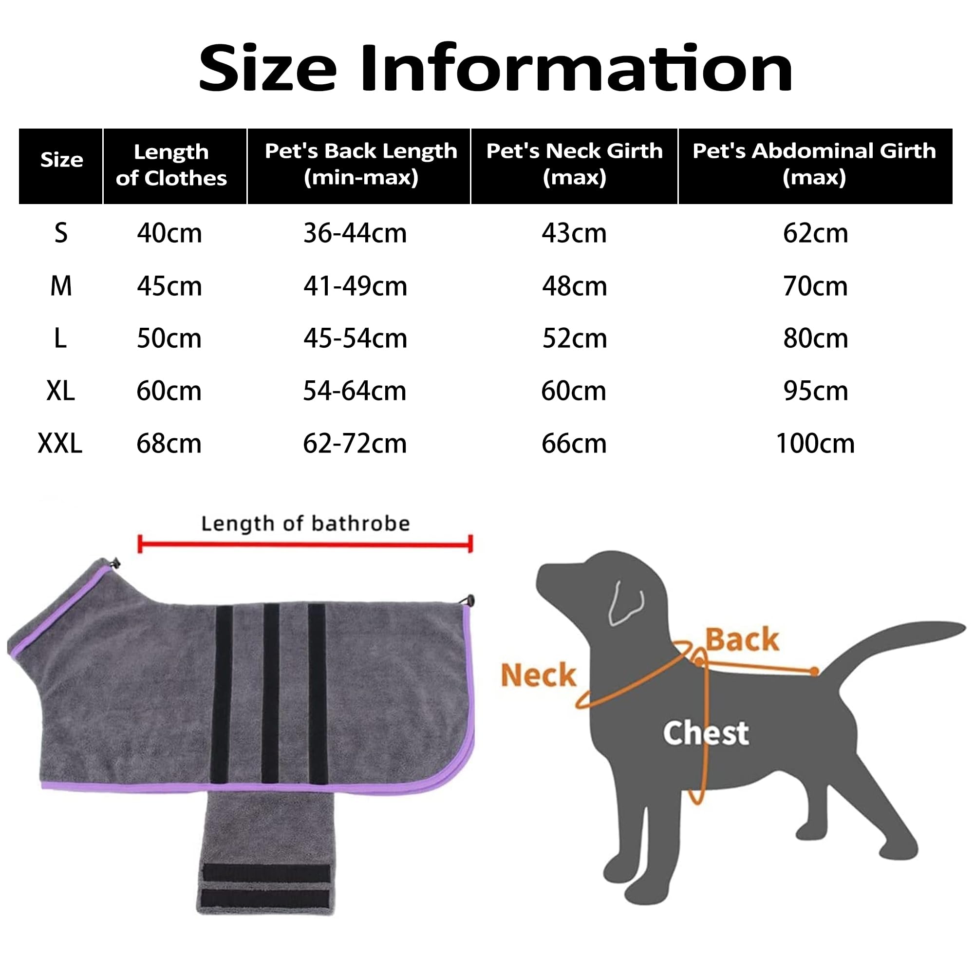 HezzLuv Microfiber Dog Drying Coat, Super Absorbent & Quick-Drying Dog Robe, Adjustable Fit for Medium to Large Dogs - Image 4