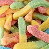 Sour Gummy Worms Candy - 11 Ounce Pack - Neon Crawlers - Assorted Fruit Flavors - Halloween Candy for Dessert Decorating and Kids&apos; Parties Favor Bags - Sanded Sour Gummies