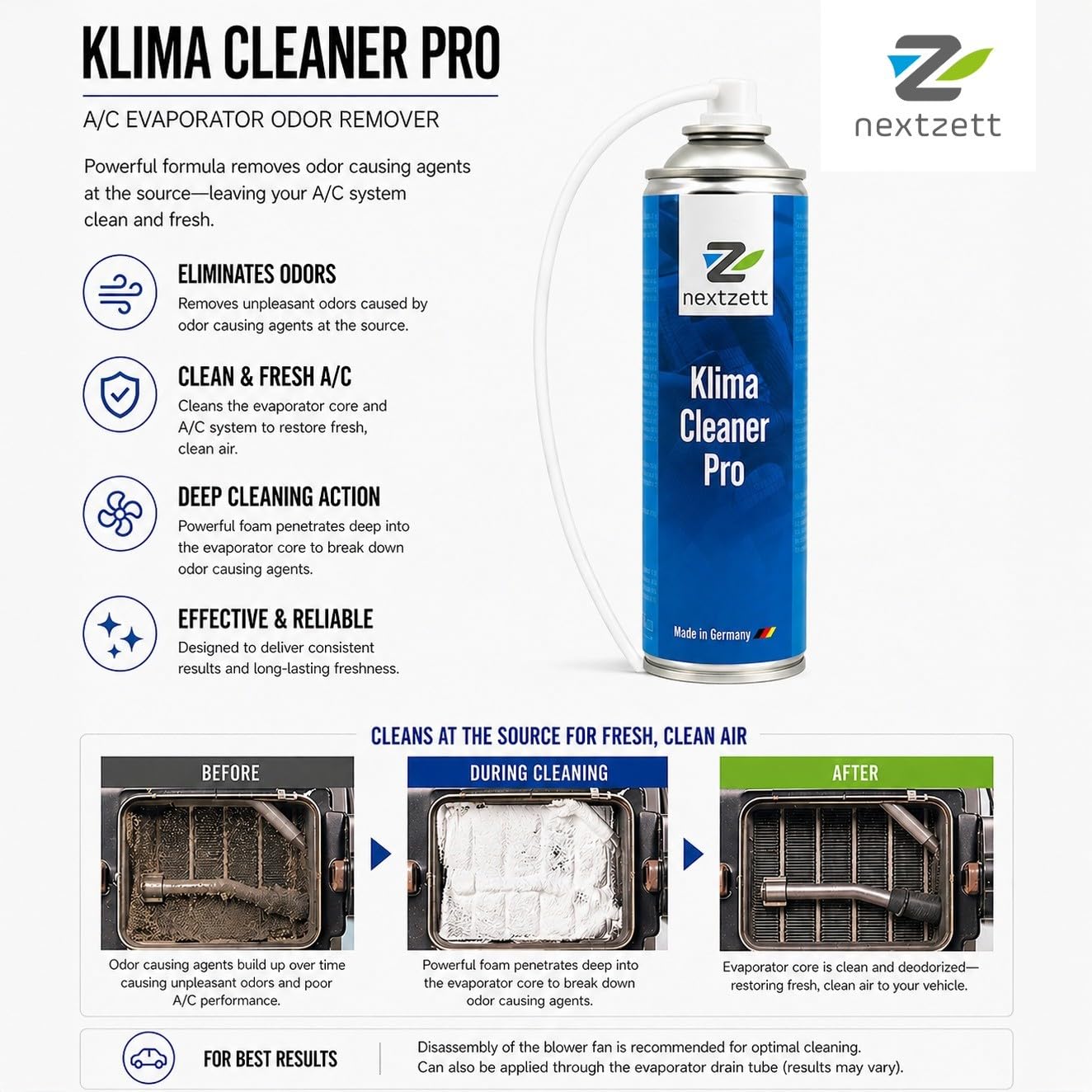nextzett 96110515 Klima-Cleaner Air Conditioner Cleaner - 10 fl oz