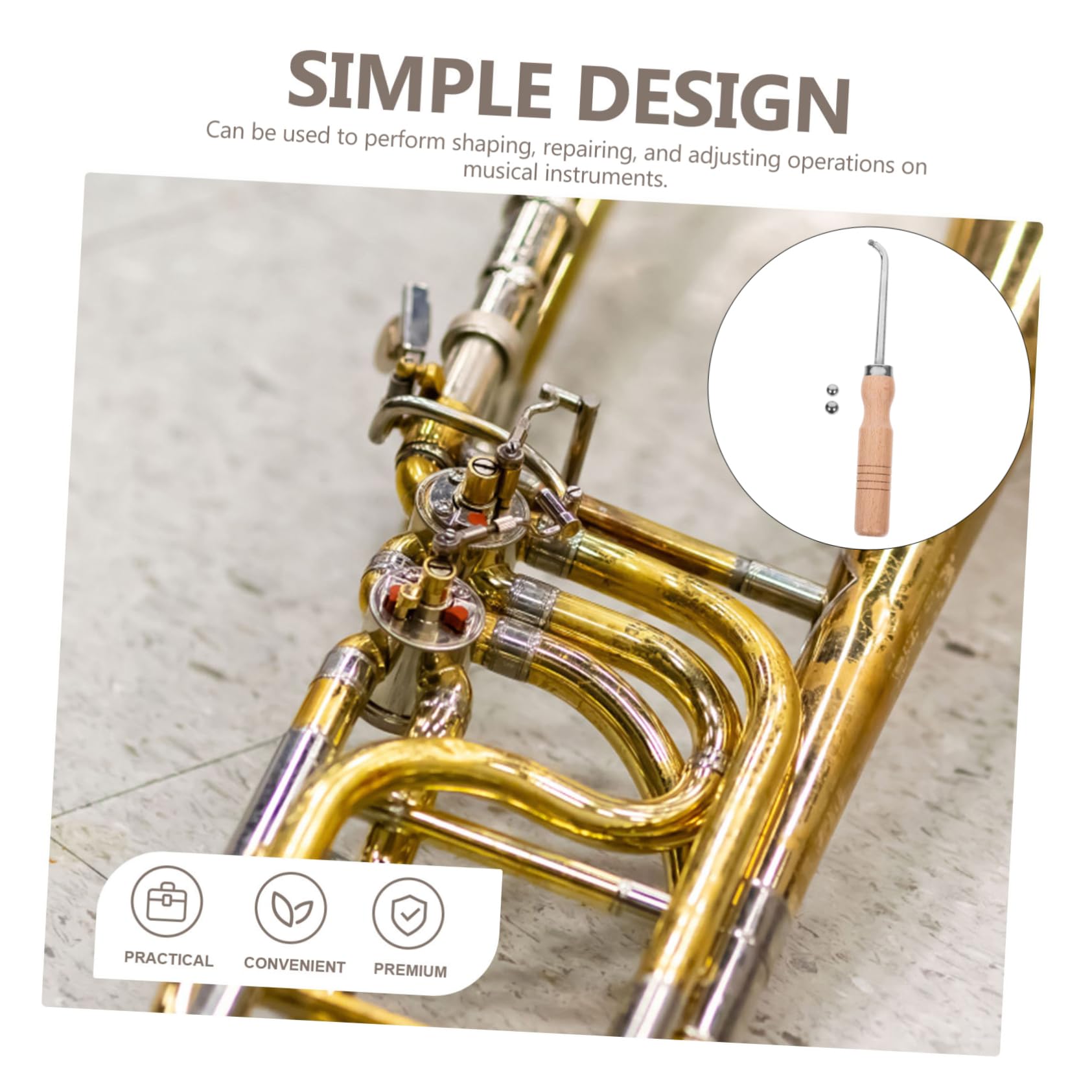 VICASKY 2juegos Herramientas De Reparación Para Instrumentos De Viento Incluye Bolas Herramientas Para Mantenimiento De Trompetas Accesorios Prácticos Para Reparación De Instrumentos