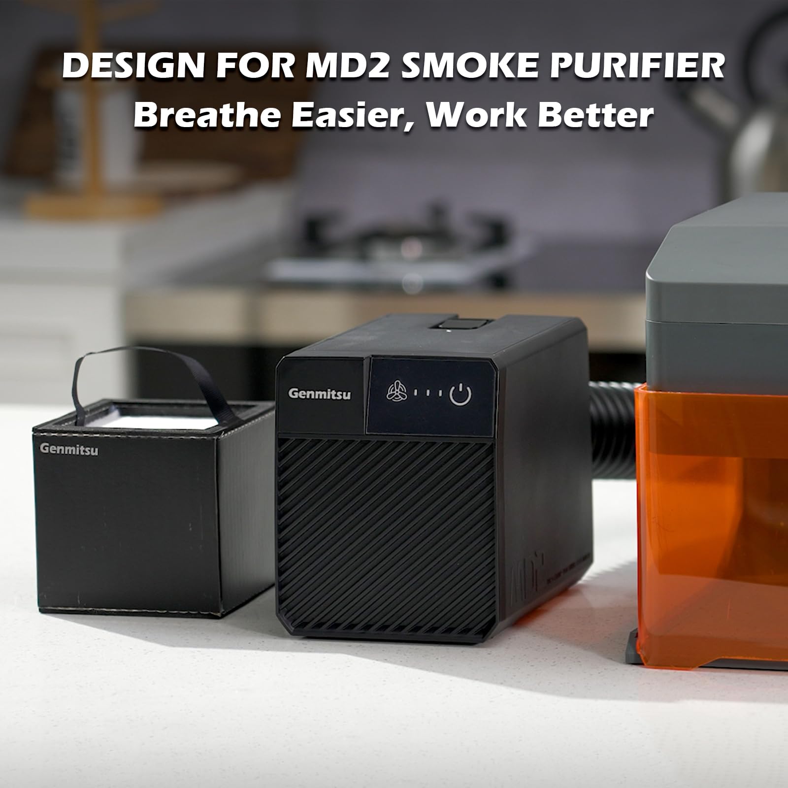 Kit di sostituzione della filtrazione a 5 strati Genmitsu per purificatore di fumo MD2, cartuccia monoblocco facile da sostituire, tasso di purificazione del 99,97%.