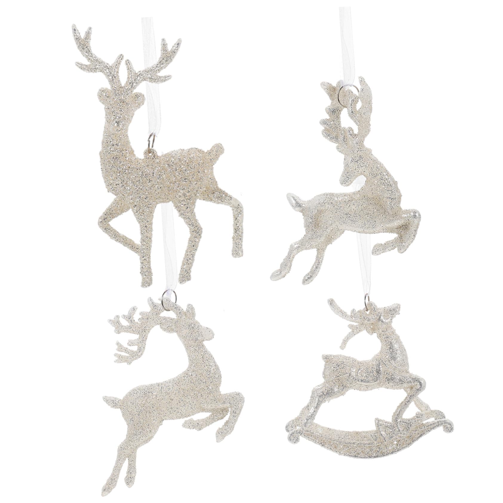 Decorazioni Natalizie 4 Pezzi Pendenti Renna in Pvc Delicati per Decorazioni Facili da Appendere a Casa e Feste di Natale