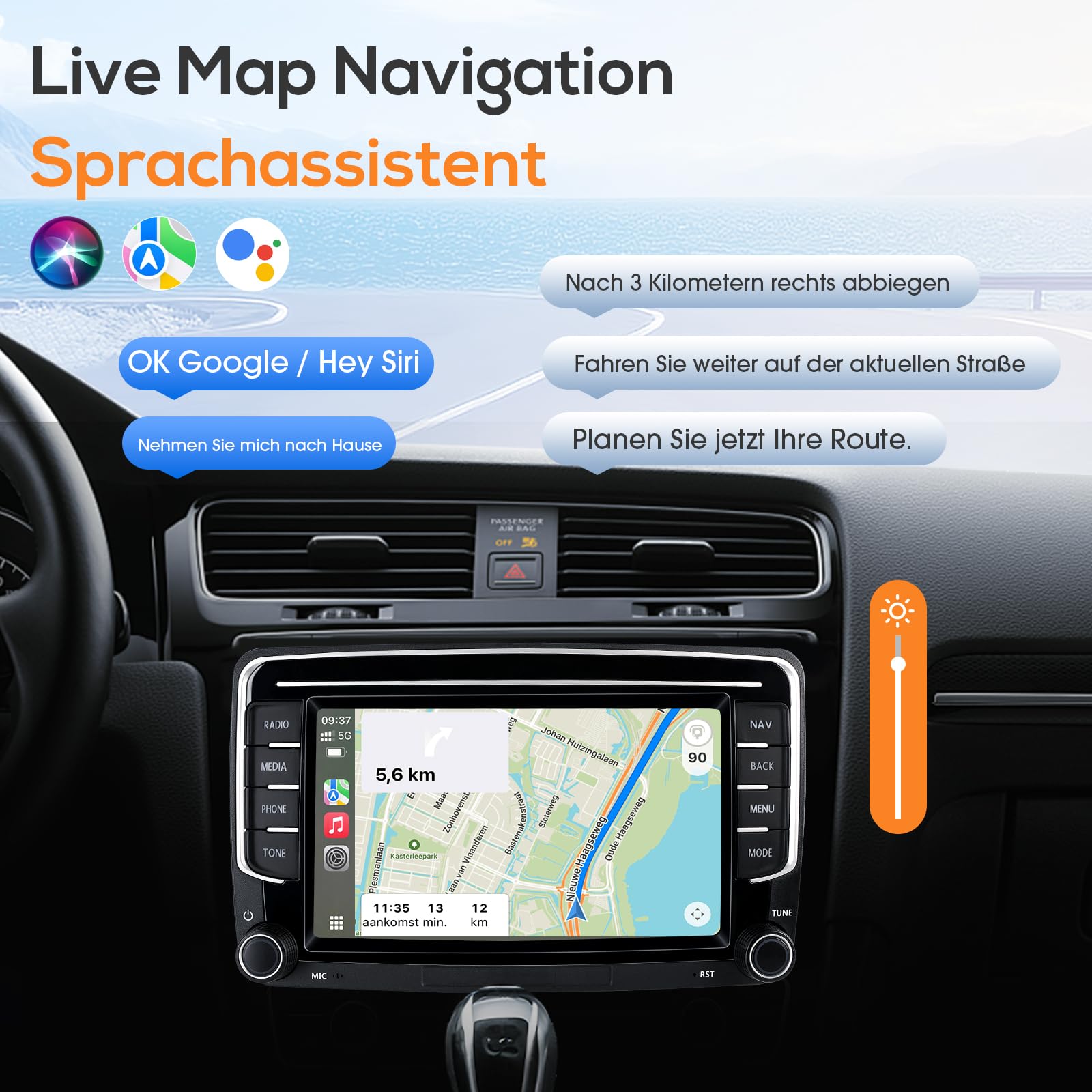 Haudio 2 Din Autoradio mit Kabellosem Apple CarPlay & Android Auto, 7 Zoll Autobildschirm mit Canbus, Bluetooth,Mirror Link, FM/AM/RDS/SWC Autostereo für VW Golf 6, Passat, Polo, Tiguan, Jetta & Skoda