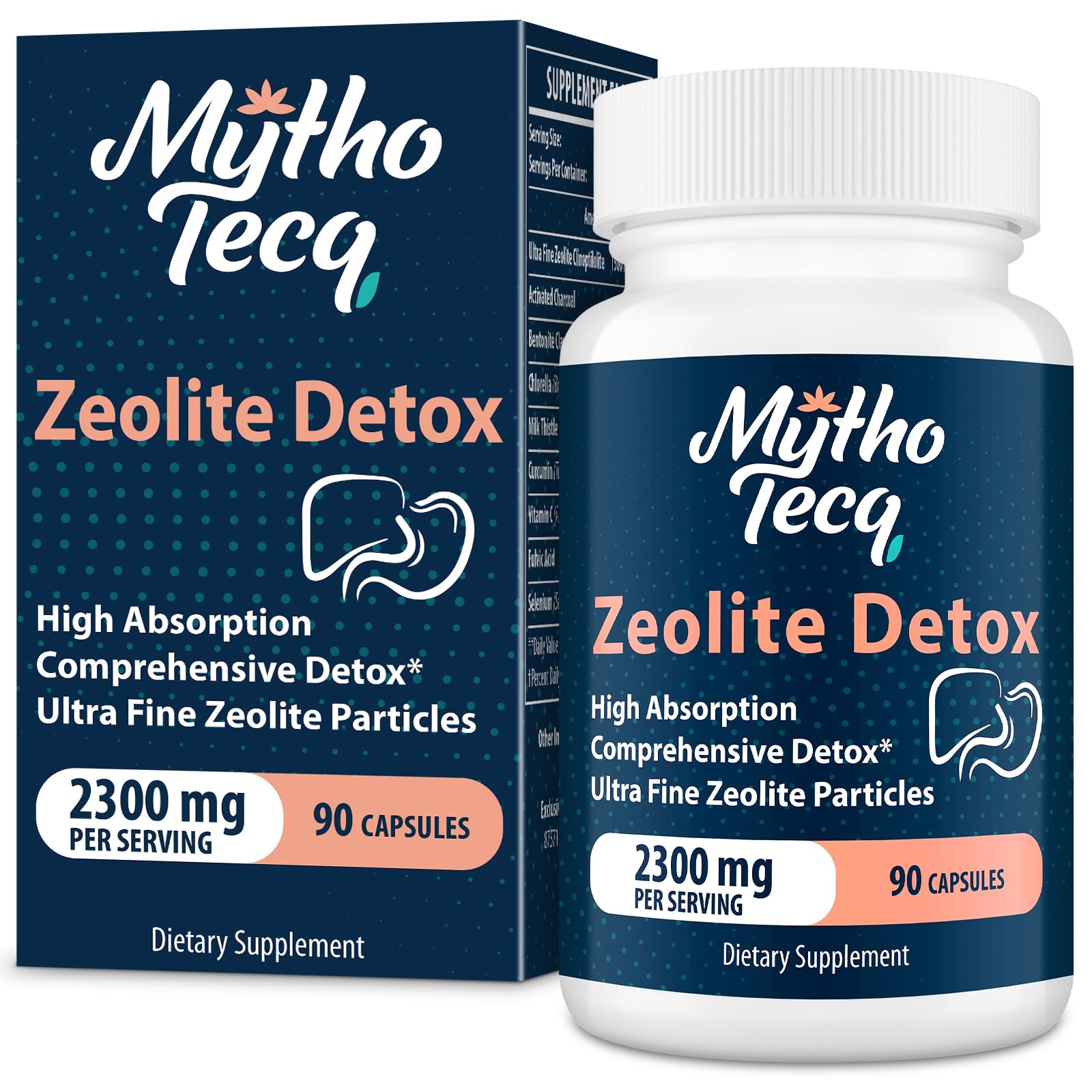 2300 MG Zeolite Detox Capsules - Activated Charcoal & Bentonite Clay, Highly Absorbable Full Body, Liver & Gut Cleanse, Zeolite Clinoptilolite（90 Capsules）2300 MG Zeolite Detox Capsules - Activated Char…