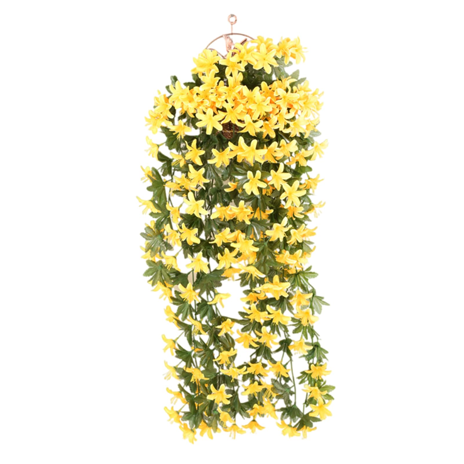 Kalttoy Yellow Artificial Hanging Flower For Outdoor Hanging Plant Decoration 90Cm Realistic Artificial Vine Plant Flower For Wedding