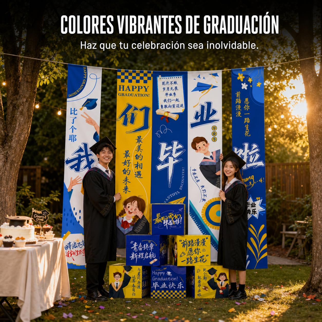 Striscione Decorativo per Laurea Tessuto, style to 4 | Materiale in tessuto, Striscione per Cerimonia, Ambientazioni fotografiche, Per Club scolastici
