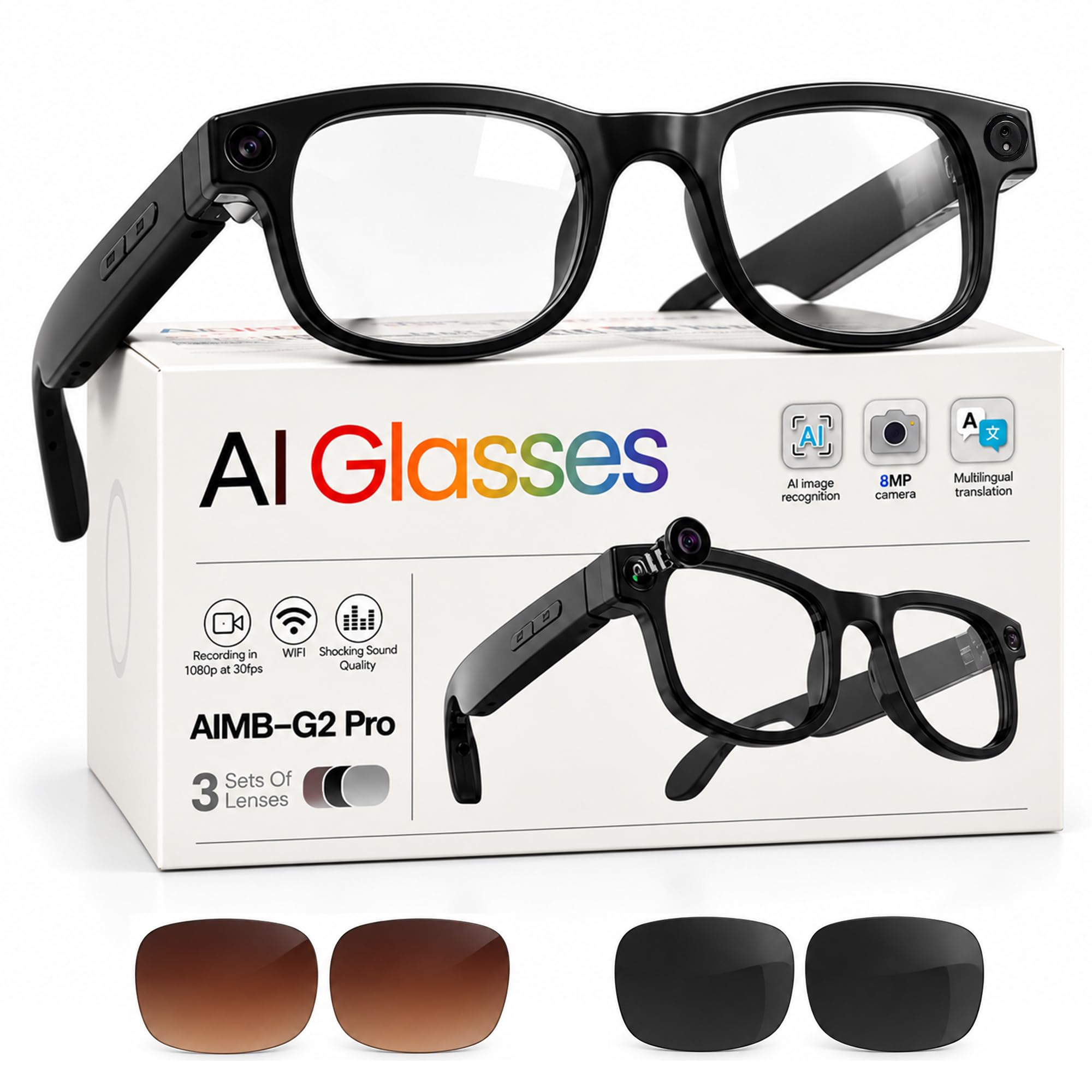OLV AI Smart Glasses for Men with Camera - Image 1