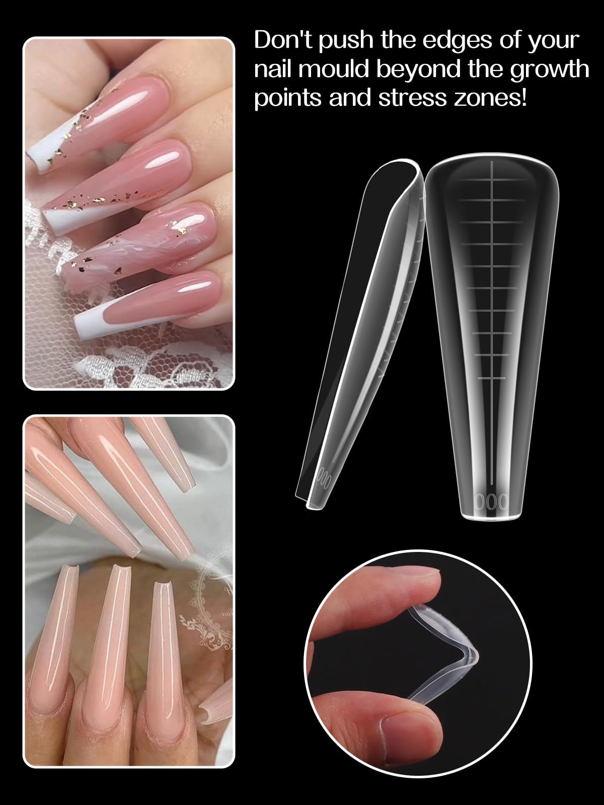 TOROKOM 150 Forme 15 Misure Doppie per Poly Gel - Stampini Professionali per Estensioni Rapide, Ideali per Nail Art in Salon & Fai da Te