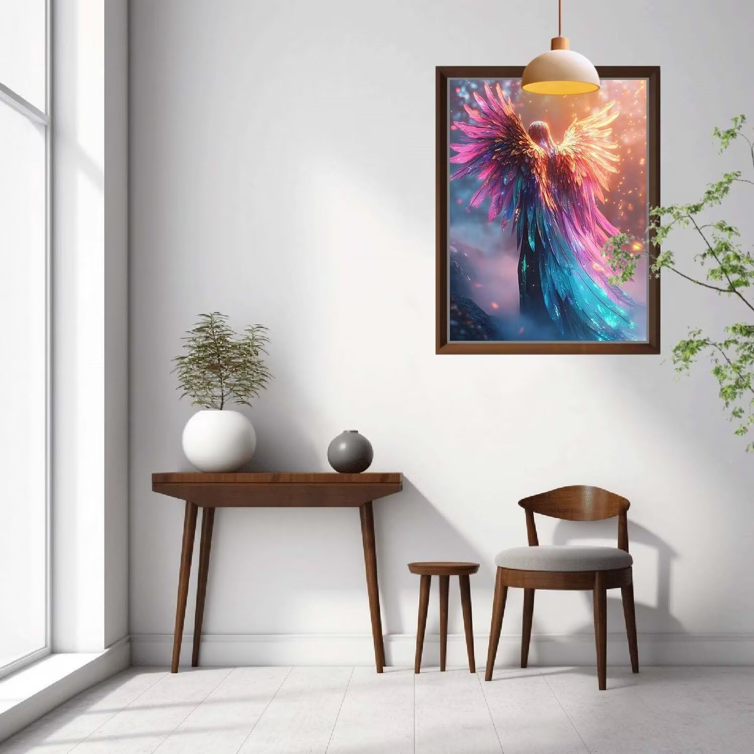 Angelo,Paesaggio Kit per Dipingere con i Numeri,Fai da Te Quadri da Dipingere Numerati per Hobby Creativi Adulti,Kit di Pittura a Olio su Tela Principianti per Decora la Casa Regalo 80x107cm 54N-8607