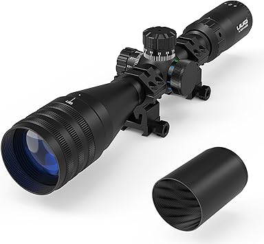 UUQ 4-16X44AO Rifle Scope Fits 11mm /20mm Mounts, for Hunting with Locking Turret Sunshade,SFP,R/G/B Illumination,Crosshairs Reticle,Front Parallax Adjustment,-Long Range Optics