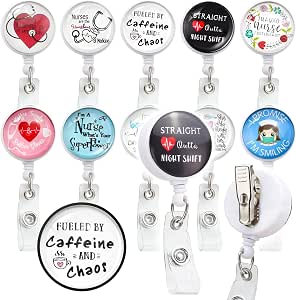 SHINEOFI Retractable Nurse Badge Holder Clip - 2 Pack With Swivel Clip For ID Cards, Doctors, Hospital & Office Staff - View #3