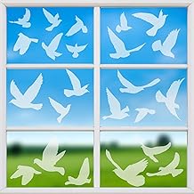 GeeRic Anti-Collision Window Bird Stickers, Bird Window Clings Bird Window Stickers Prevent Bird Strikes on Doors Windows Glass Translucent
