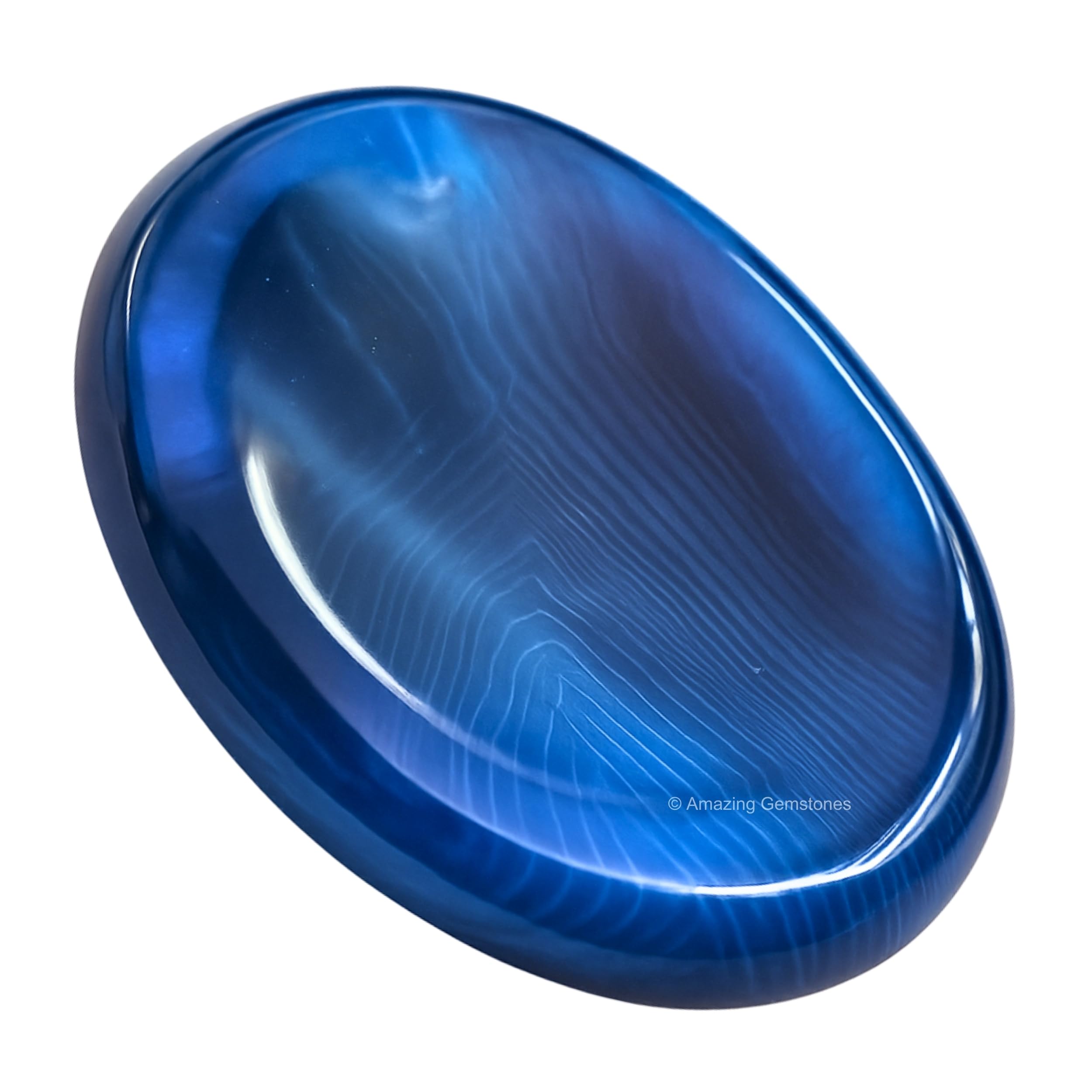 Alma Blue Agate Crystal Worry Stones for Anxiety, 1.5" Inch Healing Crystal