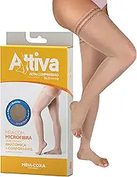 Meia de compressão Feminina 7/8 Meia Coxa Alta Compressão 20 - 30 Ponteira Aberta Sigvaris ATTIVA