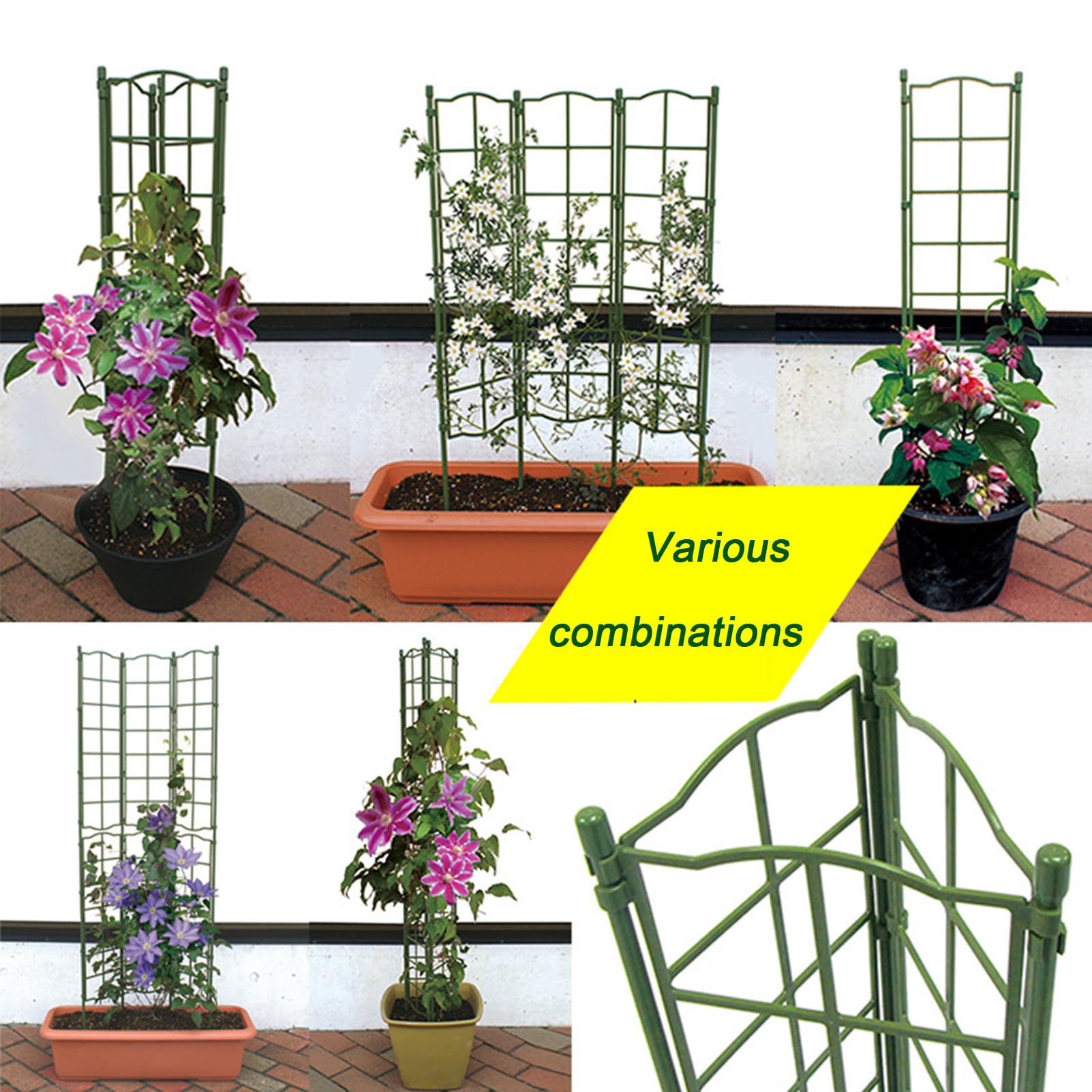 Garden Trellis Network, Trellis per Arrampicata sul Giardinaggio Interno ed Esterno Varie Combinazioni Adatte a Sostegno di Piante da Arrampicata all'aperto, Rose, Verdure, Viti, Fiori