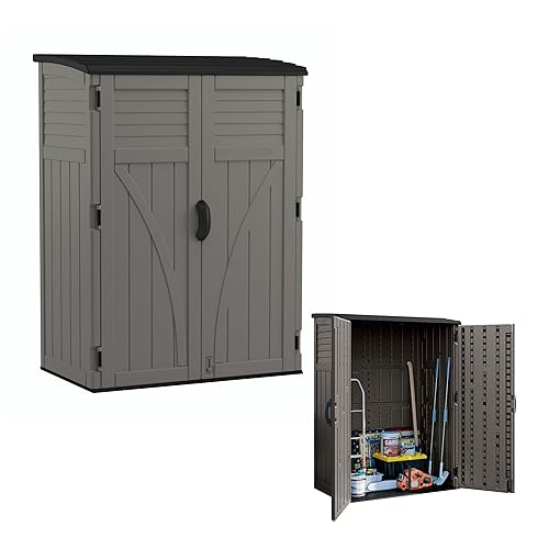 Outdoor Storage Cabinet Waterproof Resin Vertical Outdoor Storage Shed (54