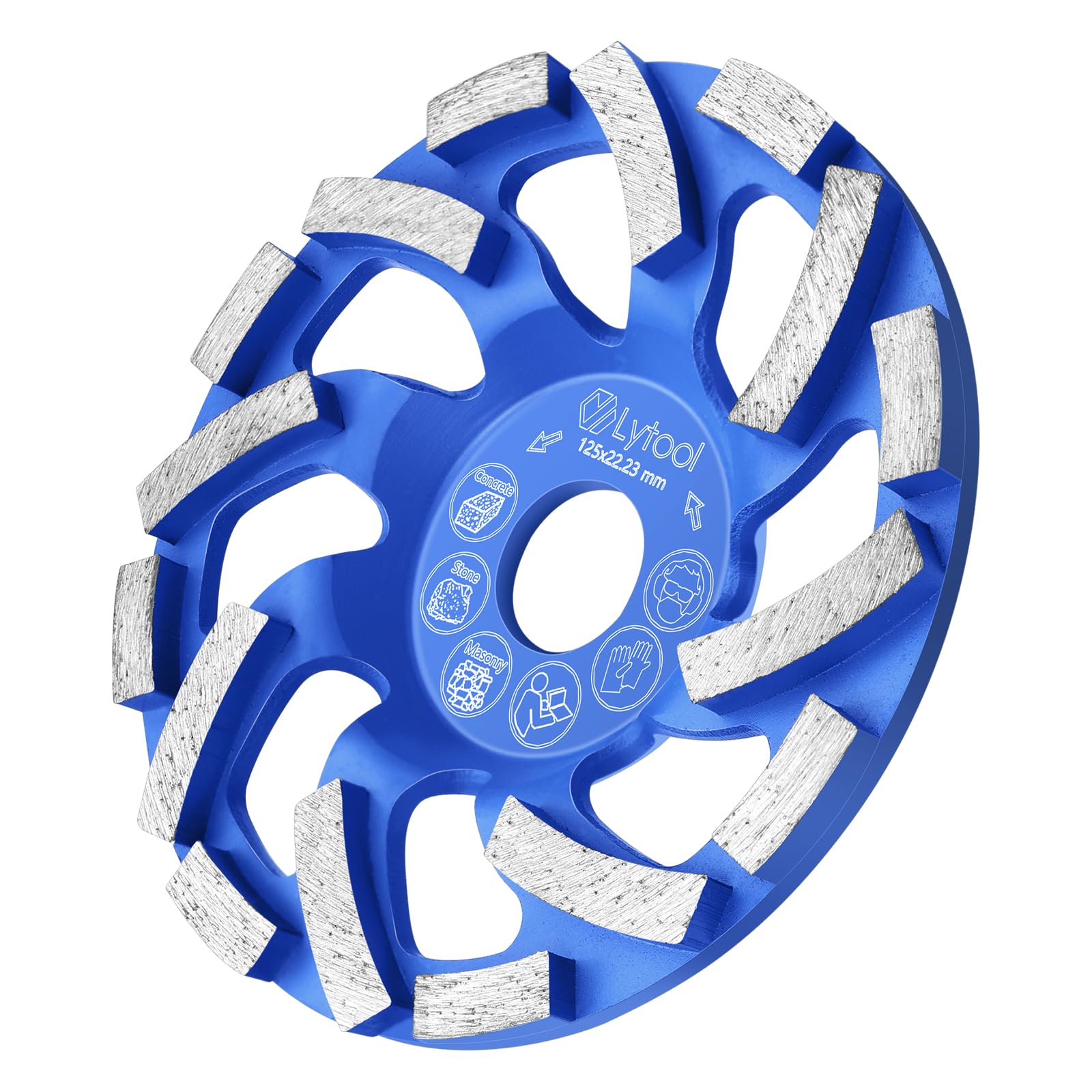 Lytool Muela Diamante 125mm Muela de Copa Diamante, para Hormigón, Piedra, Piedra Natural, Adhesivo para Azulejos, Granito, Mampostería, Rueda de Lijado de Diamante