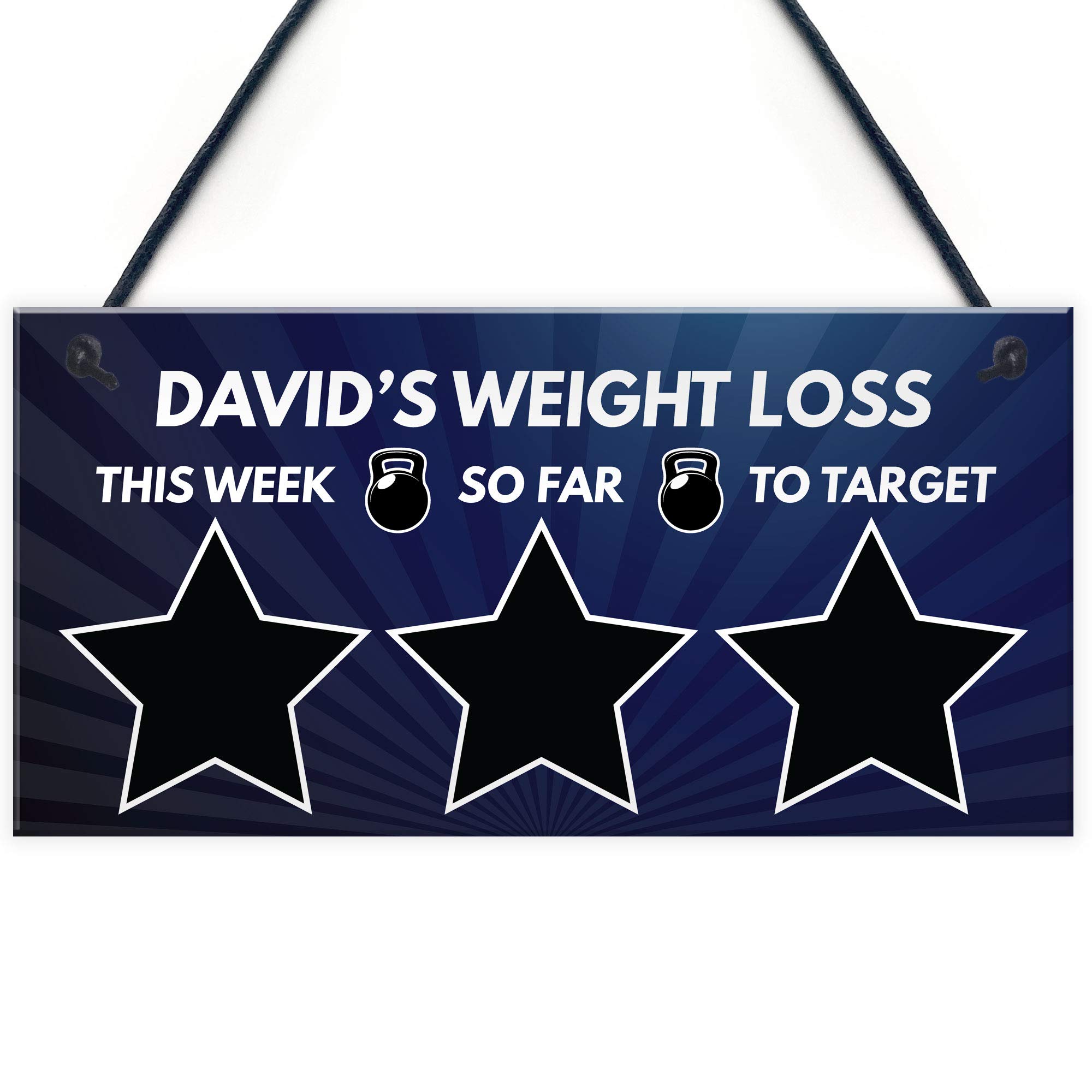 Red Ocean Diet Weight Loss Sign Slimming Weight Goal Tracker PERSONALISED Gift Plaque For Family Friend
