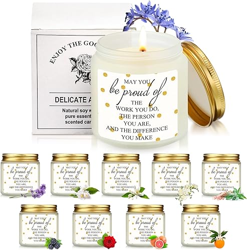 Fumete 50 velas de agradecimiento a granel inspiradoras a granel de 3.5 onzas May You Be Proud of The Difference You Make, regalos de agradecimiento