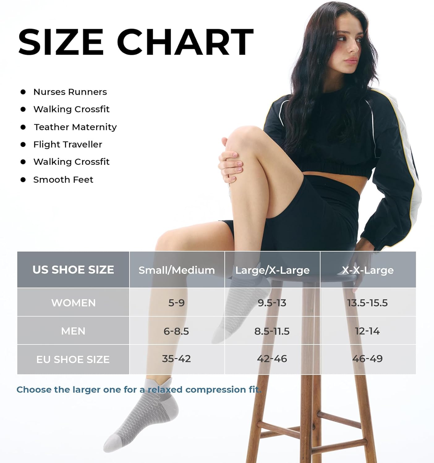 FITRELL Ankle Compression Socks for Women & Men - 5/6 Pairs Cushioned Arch Support Running Socks, Plantar Fasciitis Relief - Image 2