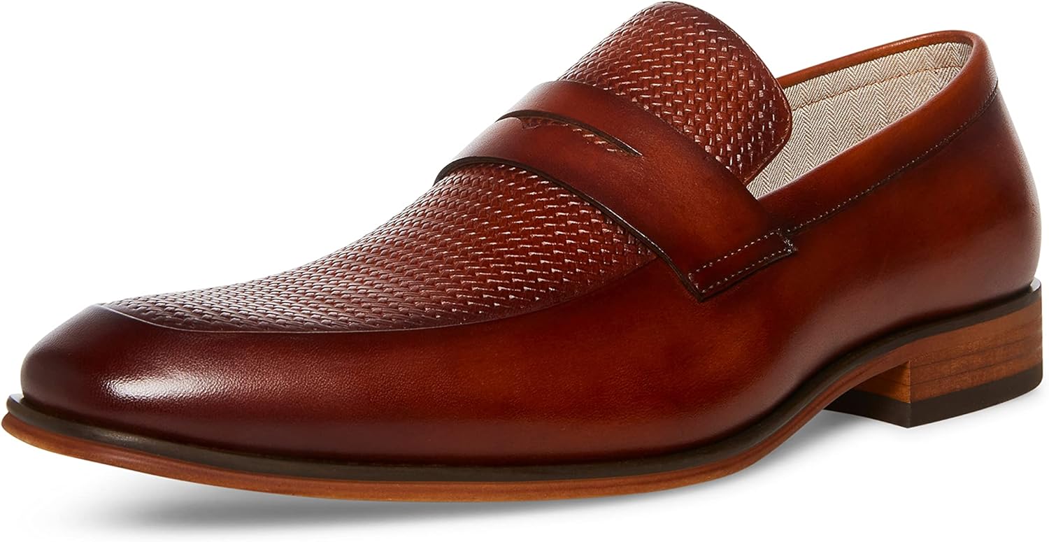 Steve Madden Men's Emree Penny Loafer, Tan, 8