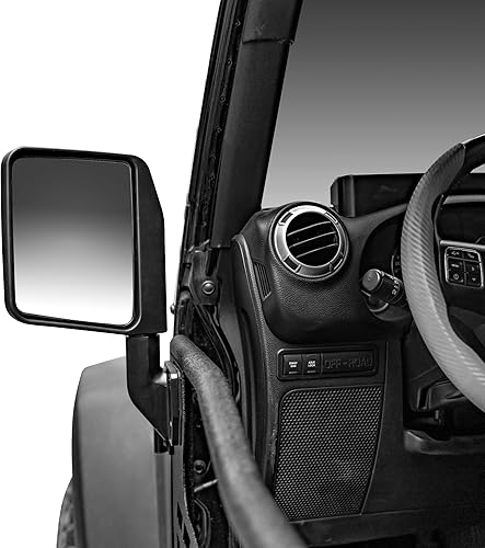 Miniatura 5 de Espejos para puertas laterales de media puerta para Jeep Wrangler 1997-2024 CJ7 YJ JK/JL y Gladiator JT, 1 par
