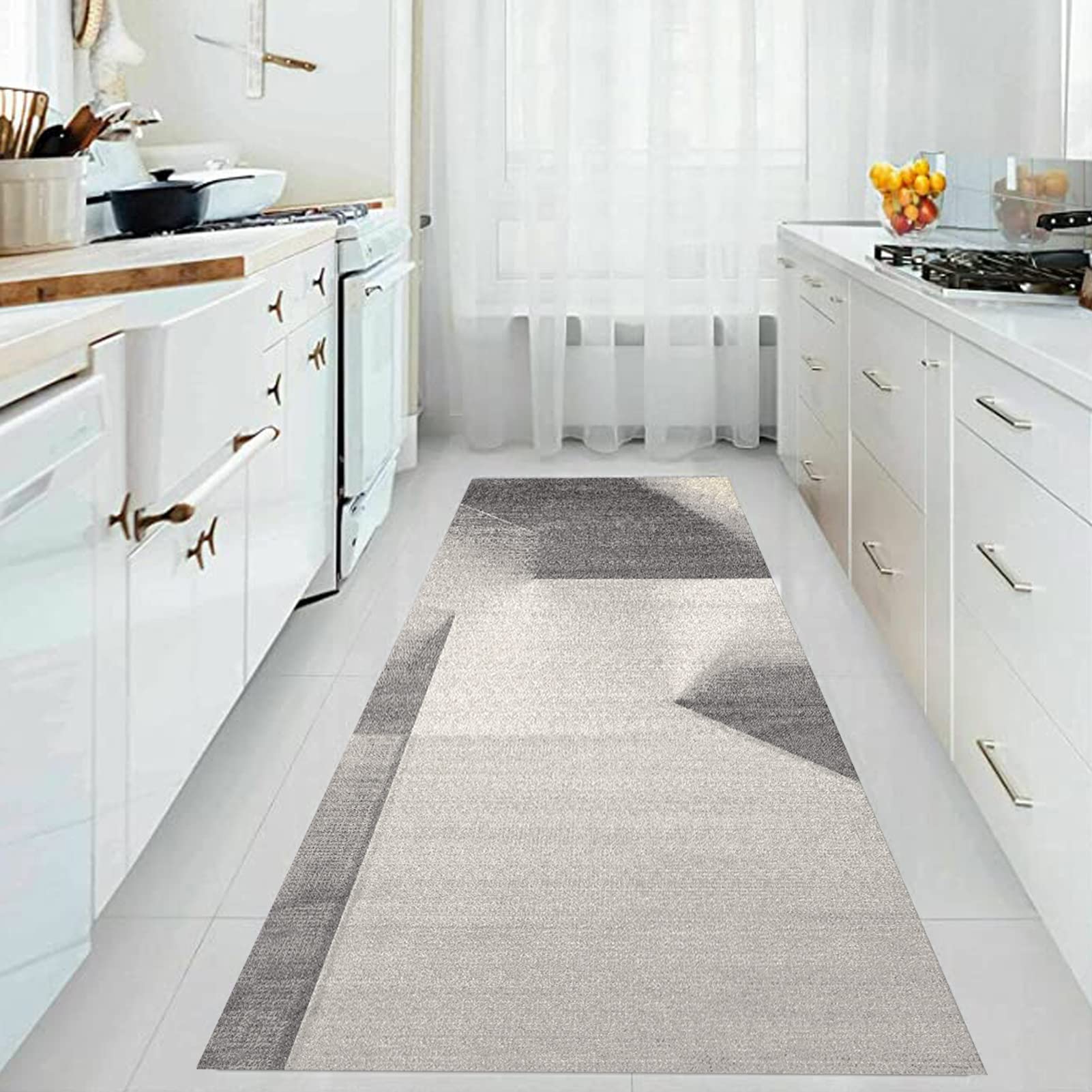 Tappeti moderni per corridoi lunghi e stretti Tappeti grigio Corridoio per ingresso Corridoio Cucina dell'hotel Larghezza 60 cm 70 cm 80 cm Lunghezza personalizzabile Tappetino antiscivolo lavabile(60
